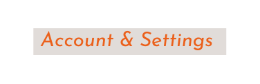 Account Settings