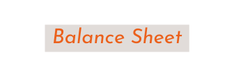 Balance Sheet